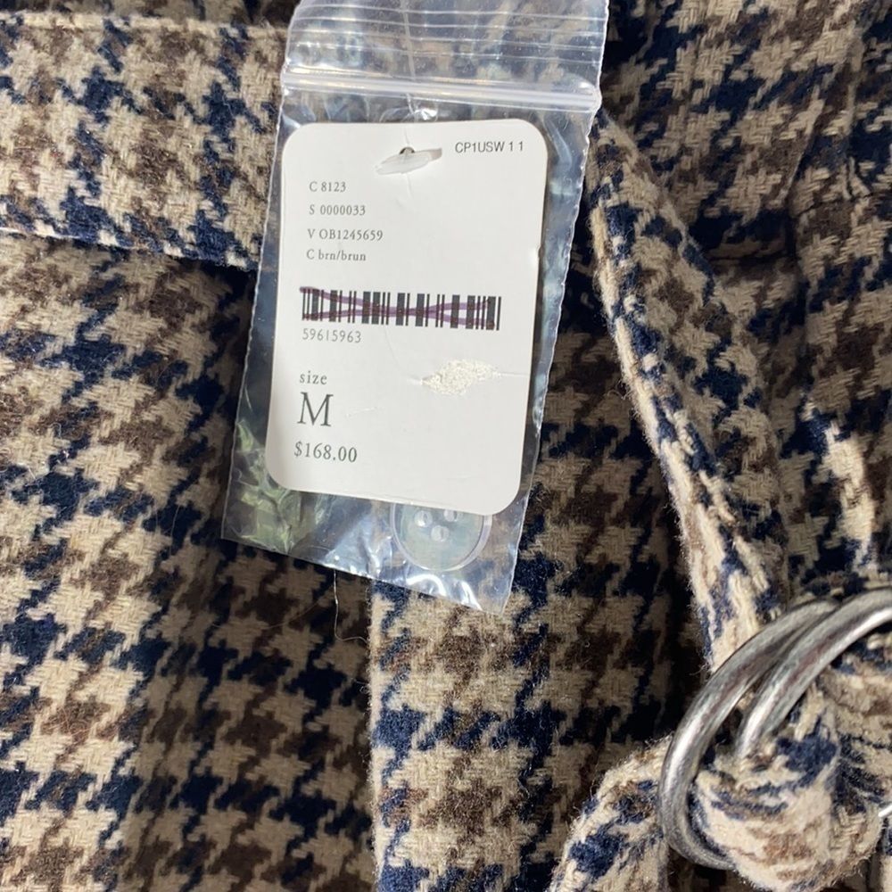 FREE PEOPLE MARYAM HOUNDSTOOTH PAPER-BAG SLACKS - Picture 9 of 15